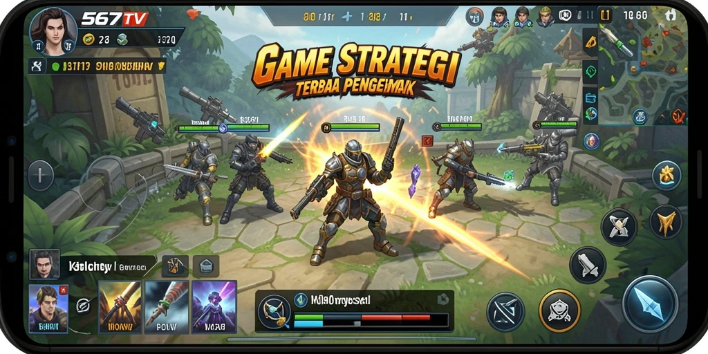 Screenshot gameplay 567TV yang menunjukkan pertempuran strategis.