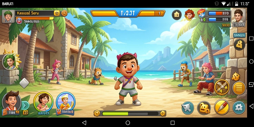 Tangkapan layar menunjukkan gameplay BARU01 yang seru dan menyenangkan.