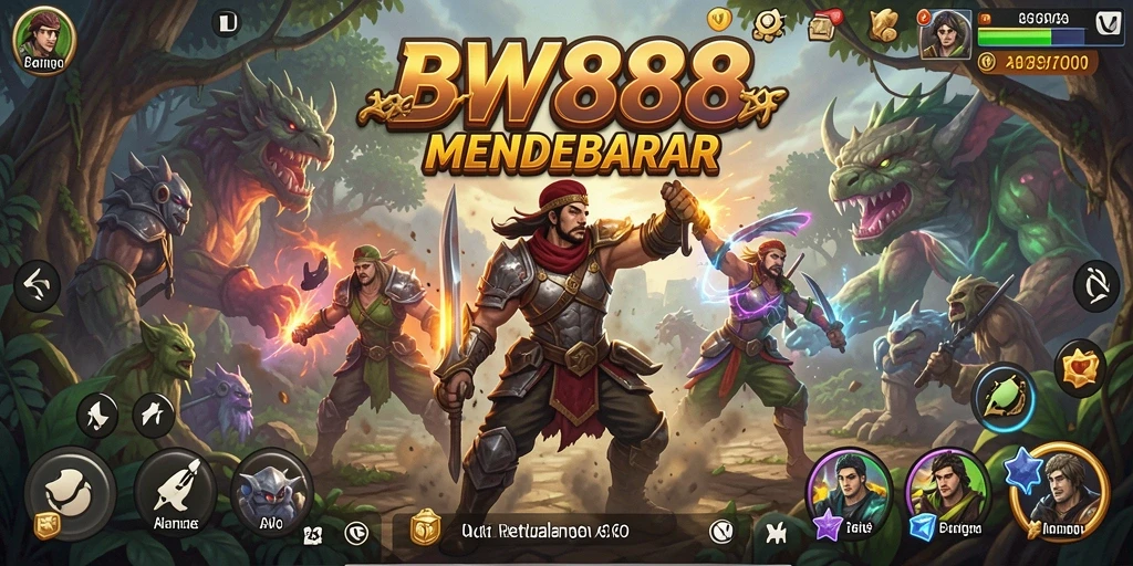 Tangkapan layar utama BW888 menampilkan aksi intens dalam pertempuran.