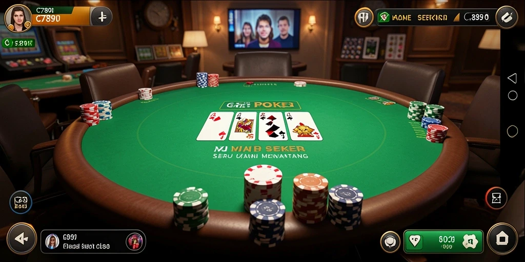 Tampilan gameplay seru di C7890 dengan variasi permainan Poker.