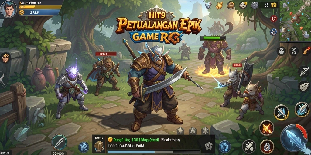 Screenshot HIT9 menampilkan aksi mendebarkan dalam pertempuran RPG.