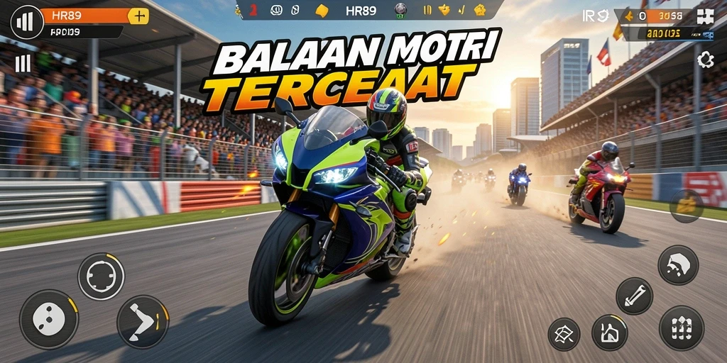 Tangkapan layar gameplay menampilkan aksi balapan cepat di HR89.