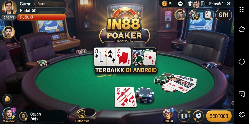 Screenshot gameplay IN88 menampilkan aksi seru saat bermain poker.