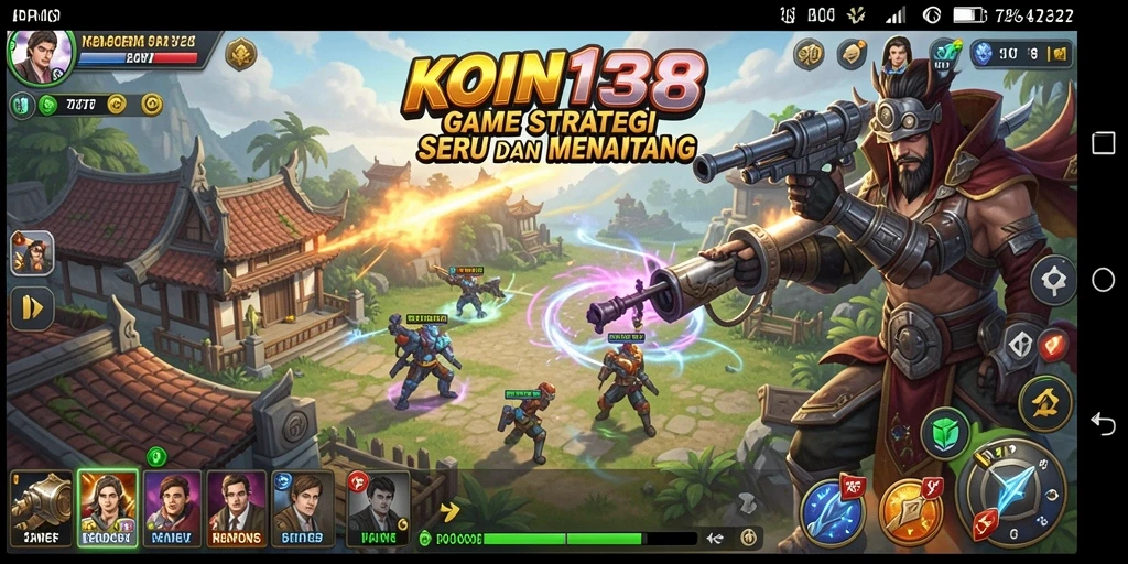 Screenshot gameplay KOIN138 menampilkan aksi strategi yang seru.
