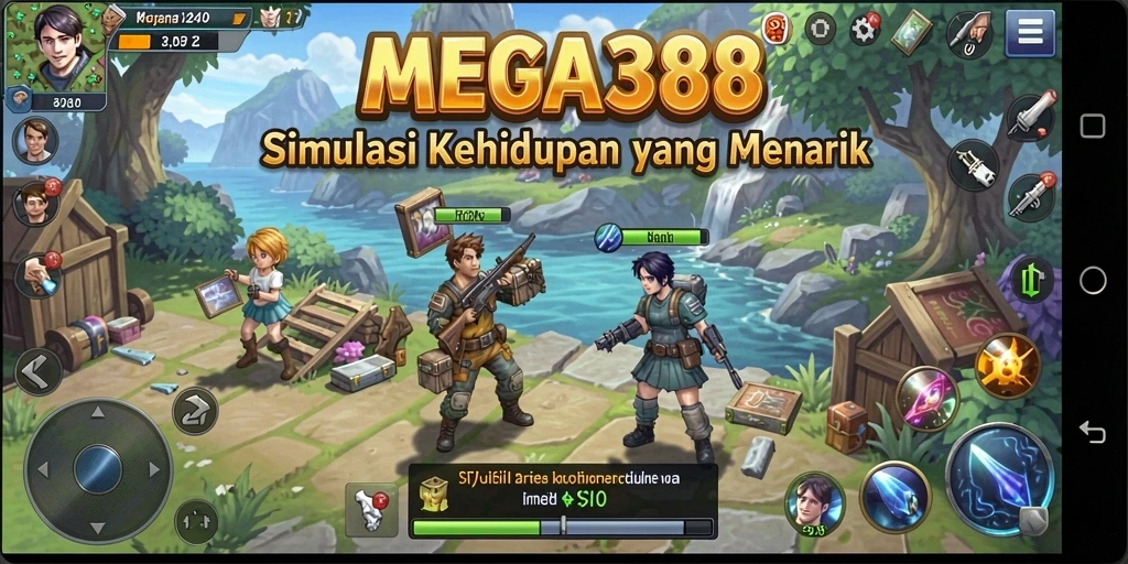 Tampilan permainan realistis dari MEGA388 dengan nuansa intervasi sosial.