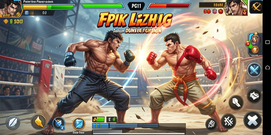 Tampilan gameplay seru PG11 dalam pertarungan Fighting.