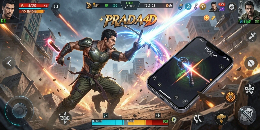 Tangkapan layar PRADA4D menampilkan aksi seru karakter bertarung.