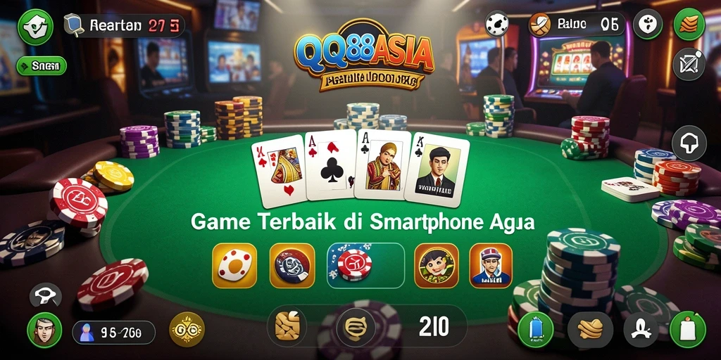 Tampilan gameplay QQ88ASIA yang menarik dalam permainan Poker.
