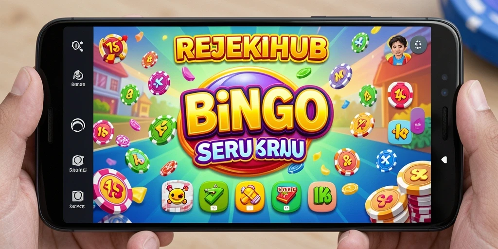 Tampilan utama REJEKIHUB dengan gameplay Bingo yang seru.