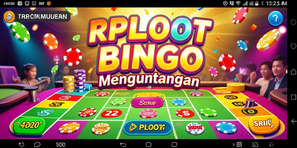 Tampilan gameplay menarik dari game Bingo RPLOOT dengan berbagai tema.