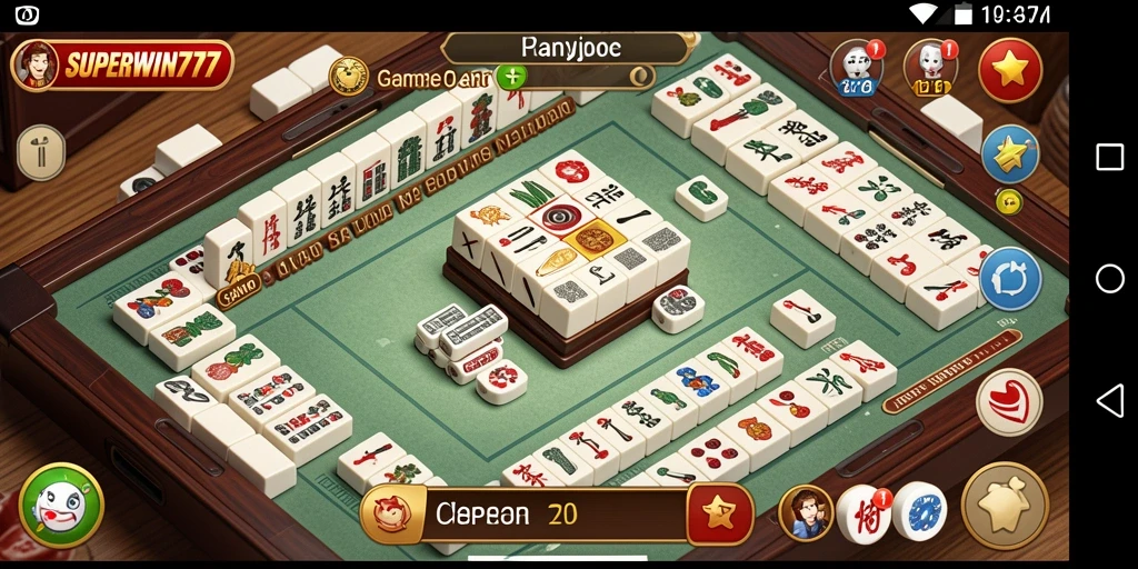 Screenshot gameplay SUPERWIN777 menampilkan suasana permainan Mahjong yang seru.