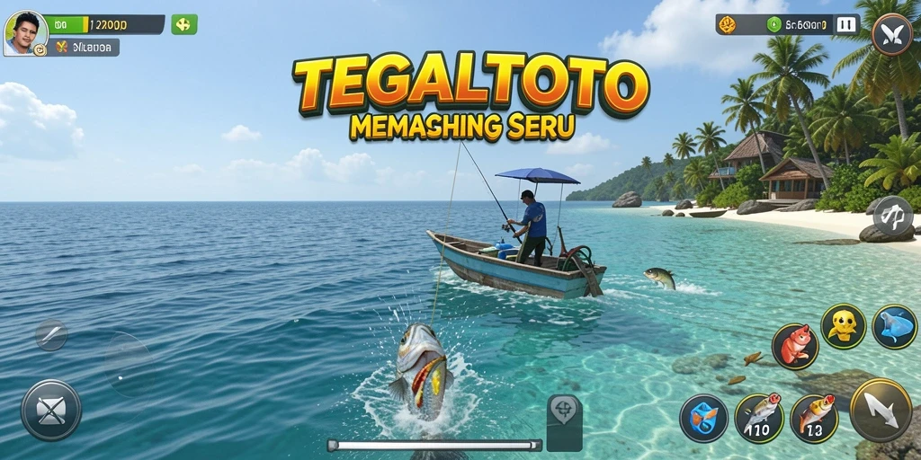 Tangkapan besar dalam gameplay seru TEGALTOTO dengan latar belakang laut yang indah.