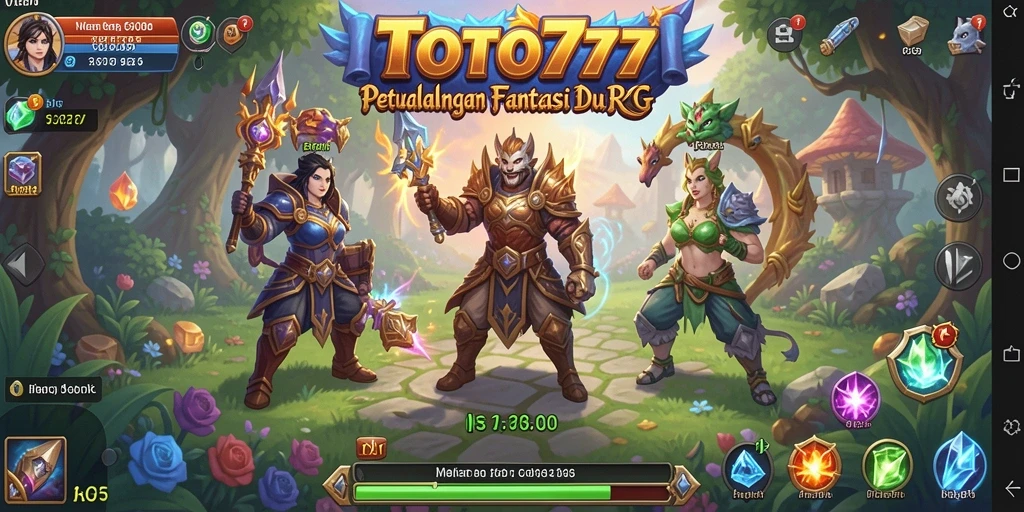 Tangkapan layar utama TOTO777 menampilkan pertarungan seru dalam dunia RPG.